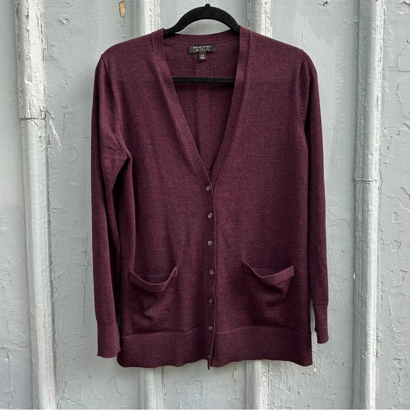 Banana  Republic Burgundy Cardigan Sweater, Small - Picture 1 of 8